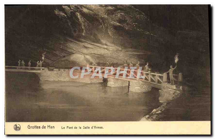 Grottes de Han — Le Pont de la Salle d'Armes — Éditeur : S.A. des Grottes de Han-sur-Lesse et de Rochefort, n°14