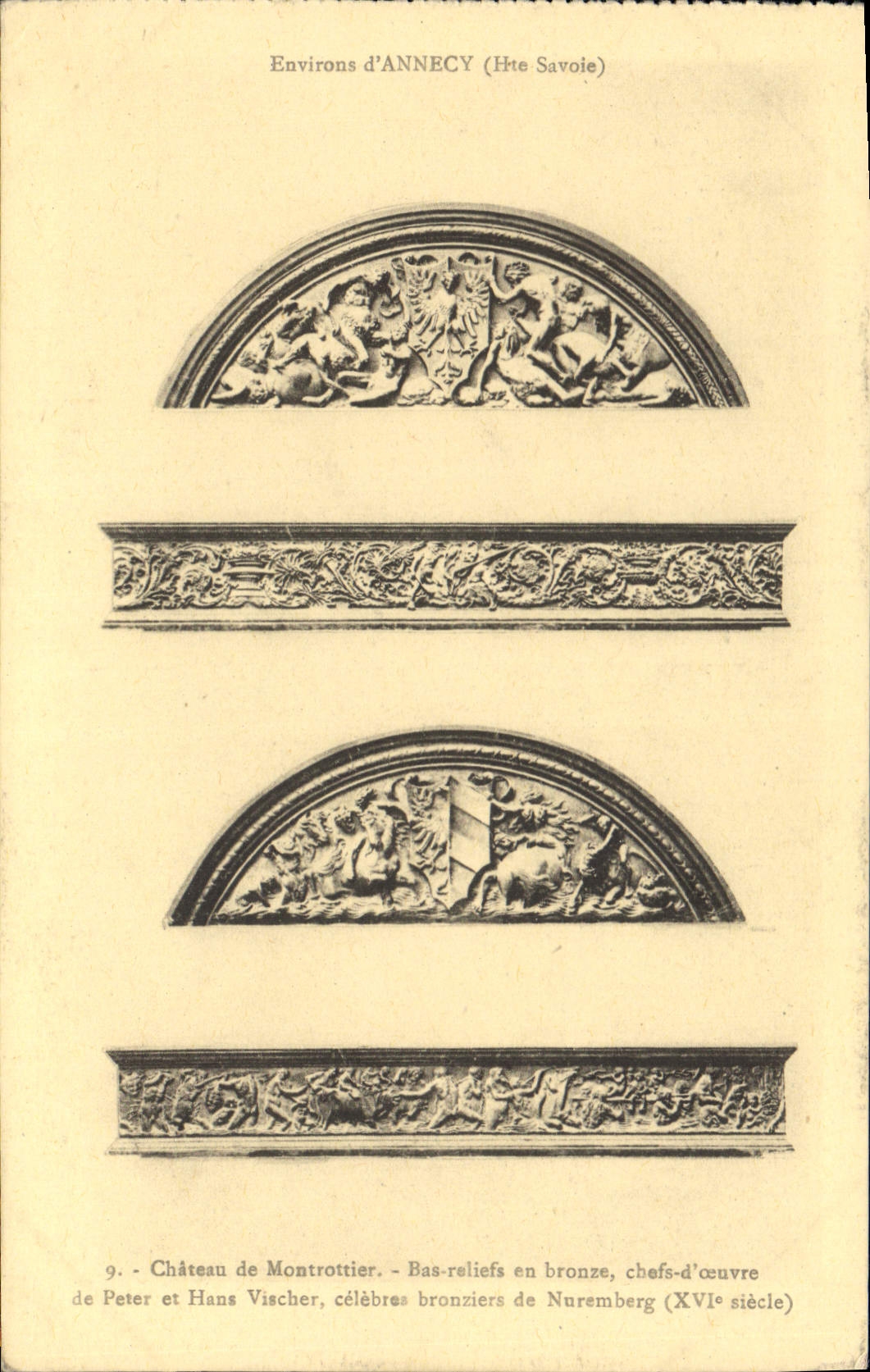 Château de Montrottier — Bas-reliefs en bronze, chefs-d'œuvre de Peter et Hans Vischer (XVIe siècle) — L. Fourtz, édit., Annecy (Haute-Savoie)