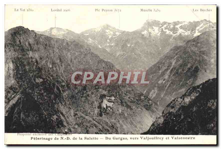Pèlerinage de N.-D. de la Salette — Du Gargas, vers Valjouffrey et Valsenestre — Propriété exclusive des Chapellains