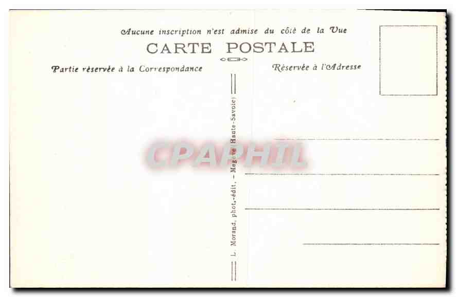 Hôtel Bellevue et le Chemin de Fer du Mont-Blanc — Massif du Mont-Blanc — L. Morana, phot.-édit. - Magne (Haute-Savoie) - n° 605 — Verso
