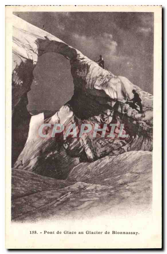CPA Pont de glace au Glacier de Bionnassay 