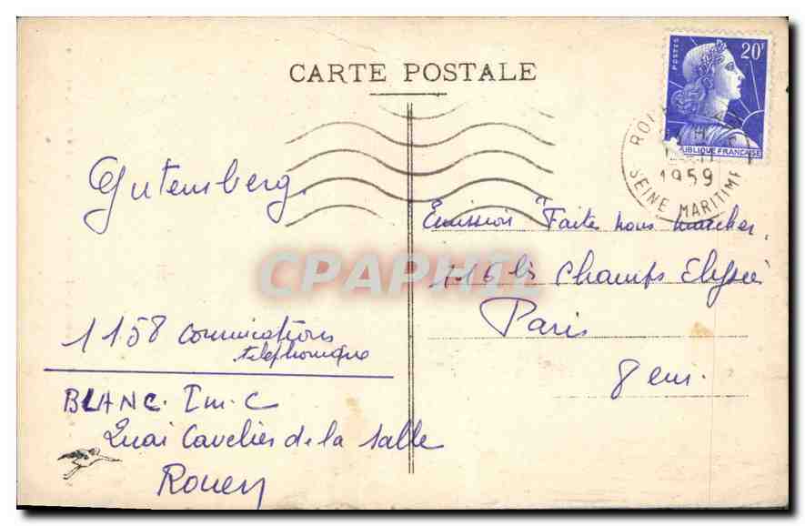 CPA Les Fresques du Pantheon Le Sacre de Charles VII a Reims  — Rückseite