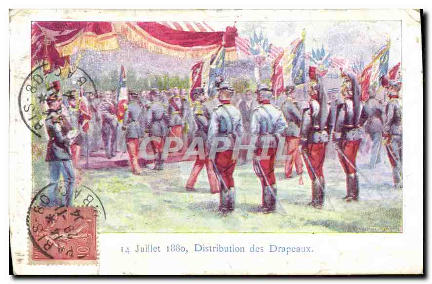 CPA Juillet 1880 Distribution des Drapeaux 