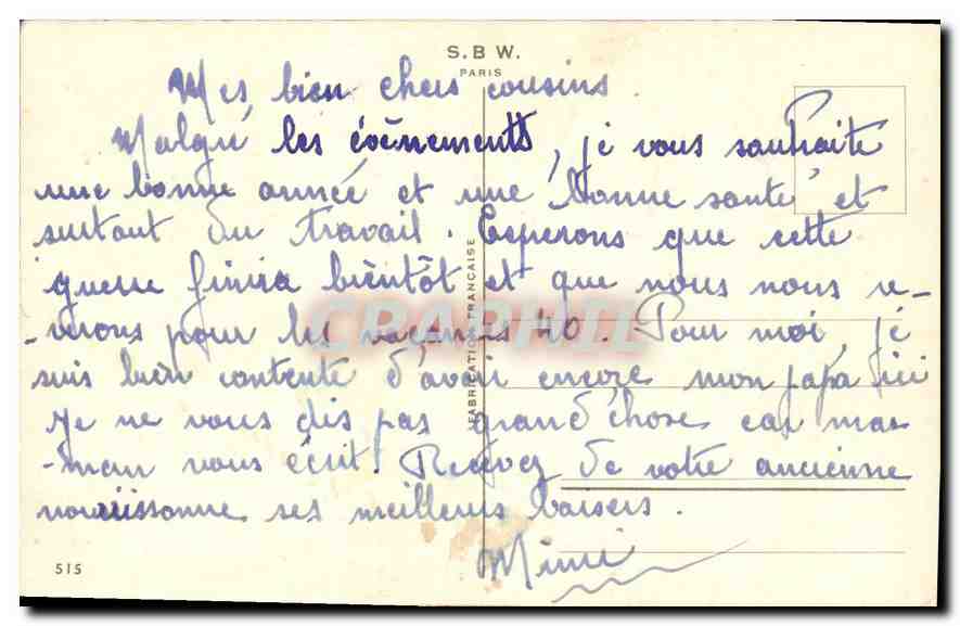 CPA Heureuse Annee  — Rückseite