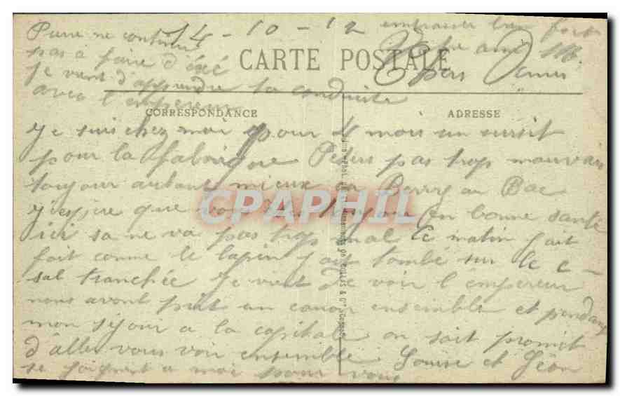 CPA Environs de Verberie Oise Le Catillon de Rhuis  — Rückseite