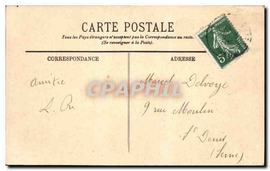 CPA Bordeaux La Statue de Montaigne et les Allees d'Orleans  — Verso