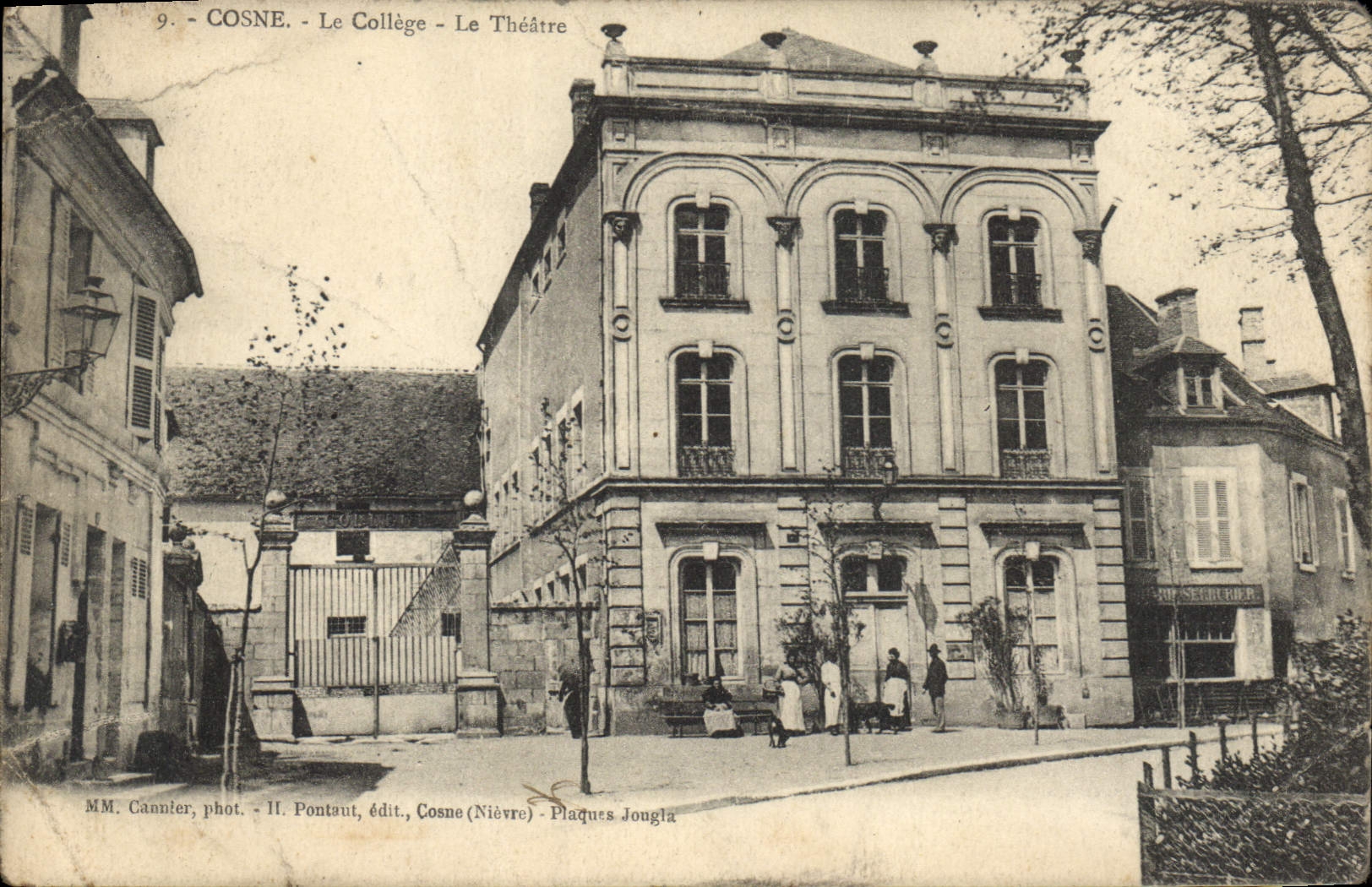 Cosne - Le Collège - Le Théâtre — phot. MM. Cannier, édit. H. Pontaut, Cosne (Nièvre) - Plaques Joungla