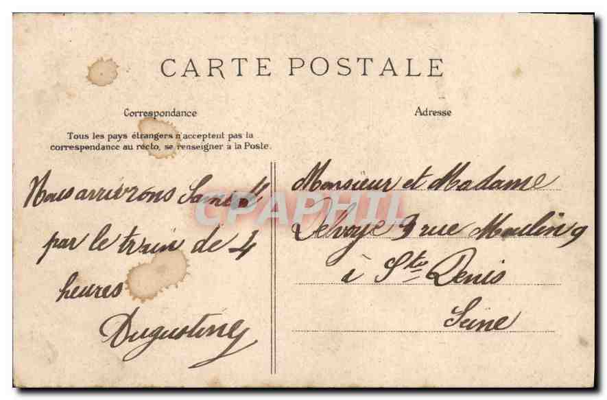 Château de CHANTILLY — Vue prise du porterie — Berger, G. & Cie, éditeur, Chantilly — Rückseite