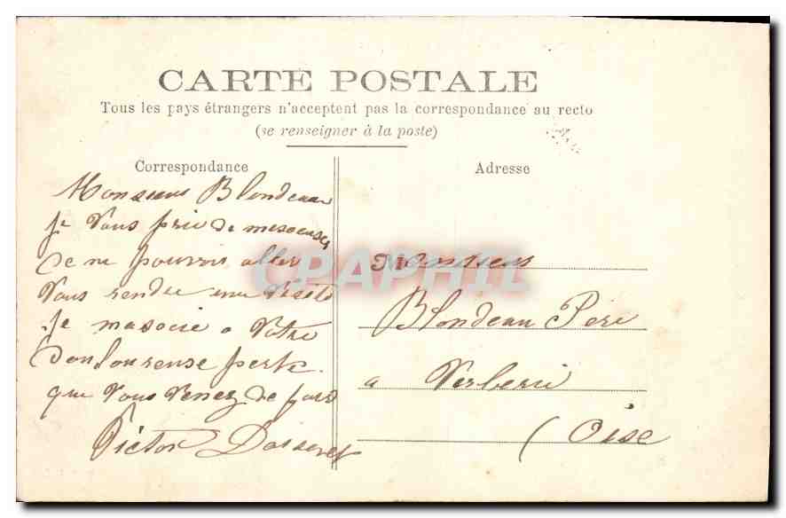 CPA Dieppe Le Phare un jour de tempete  — Rückseite