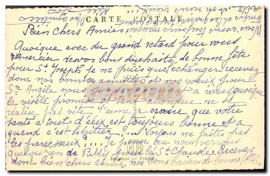 CPA Bonne Fete Fleurs — Rückseite