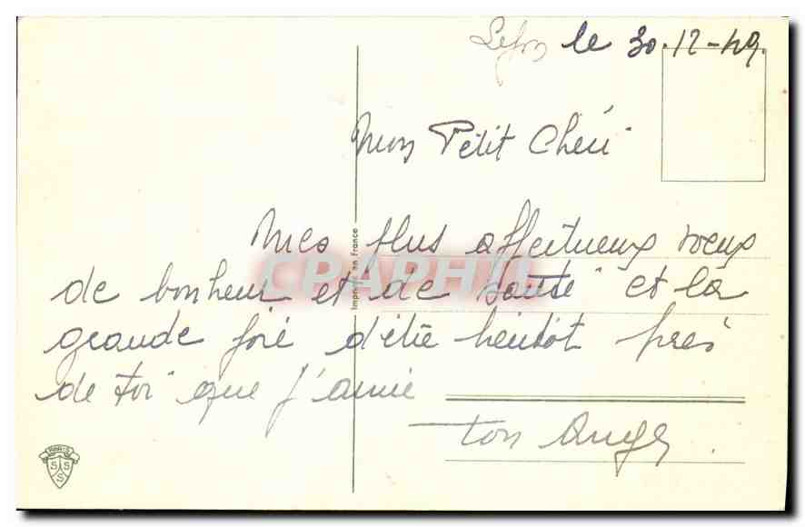 CPA Bonne Annee Fleurs — Rückseite