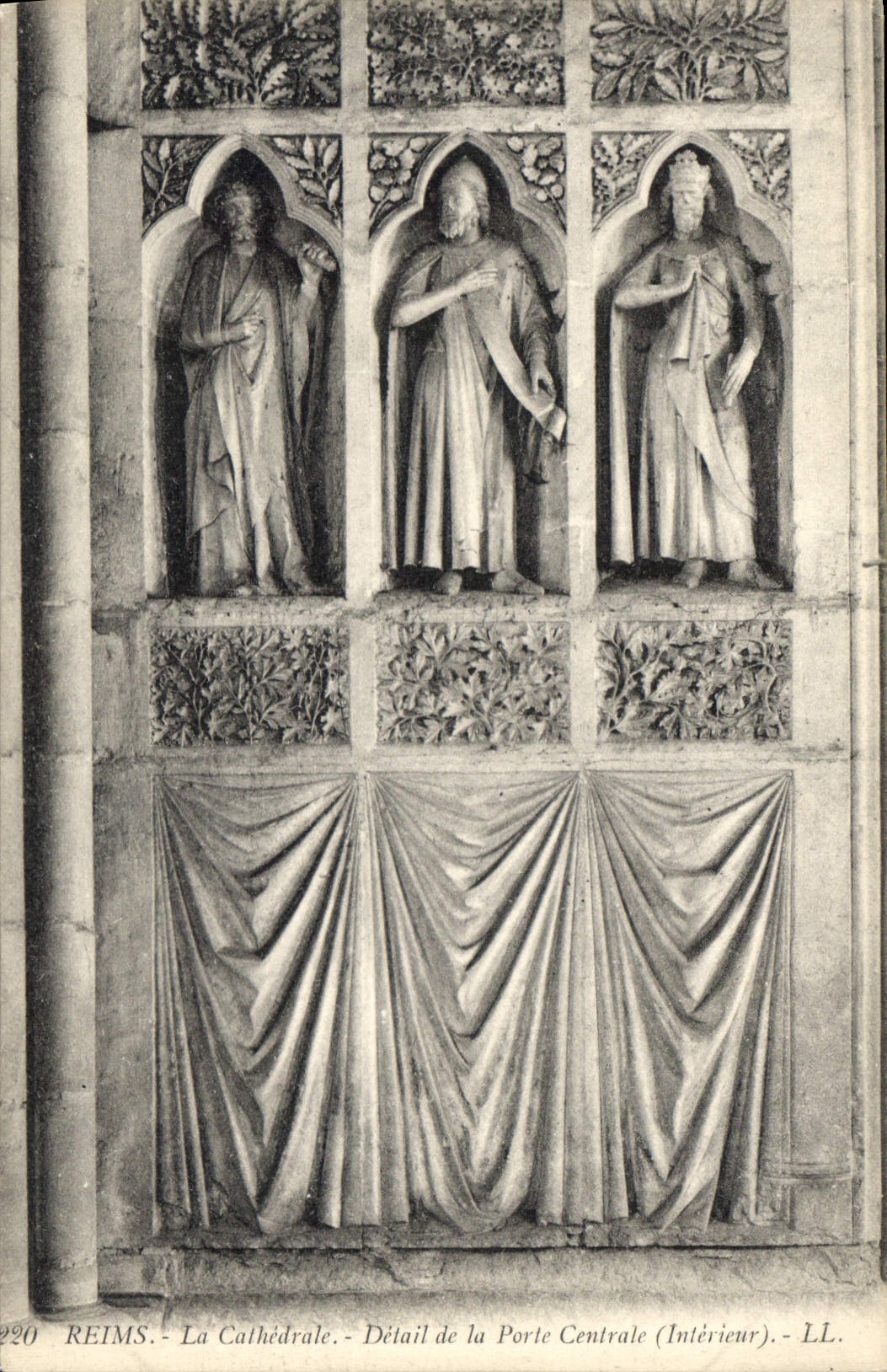 Reims - La Cathédrale - Détail de la Porte Centrale (Intérieur) - LL.