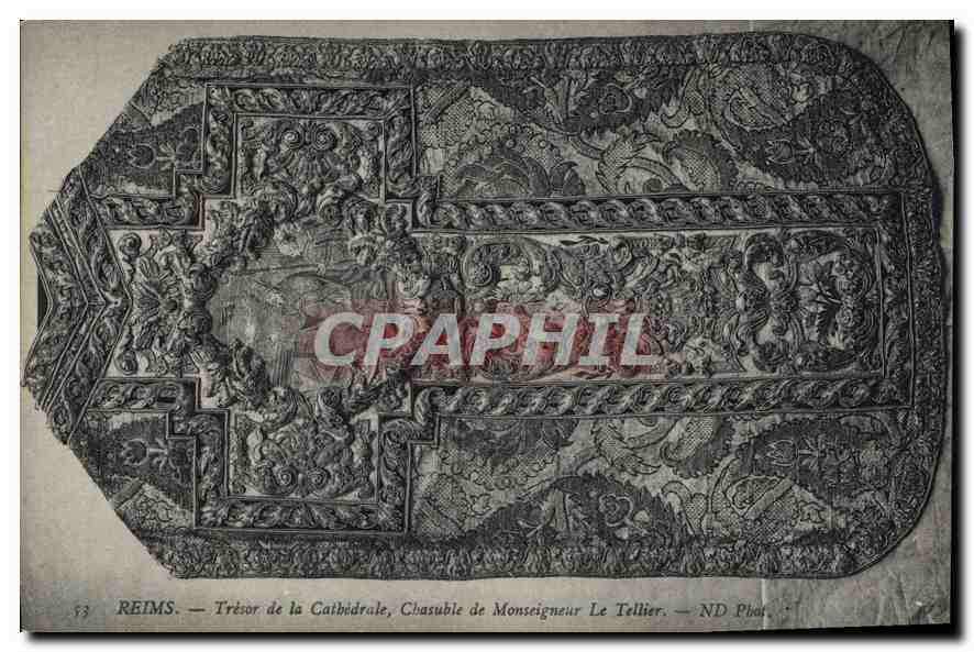 CPA Reims Tresor de la Cathedrale Chasuble de Monsigneur Le Tellier 