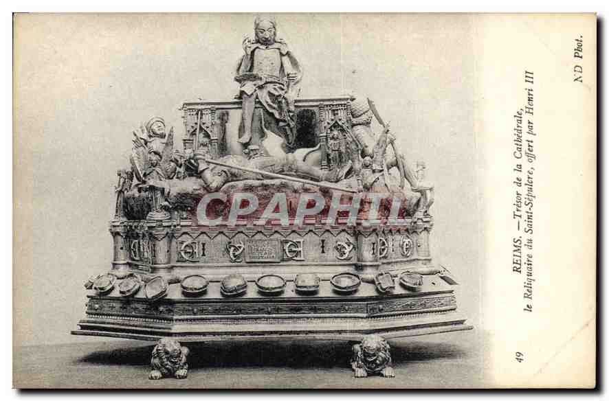 CPA Reims Tresor de la Cathedrale le Reliquaire du Saint Sepulcre offert par Henri III 