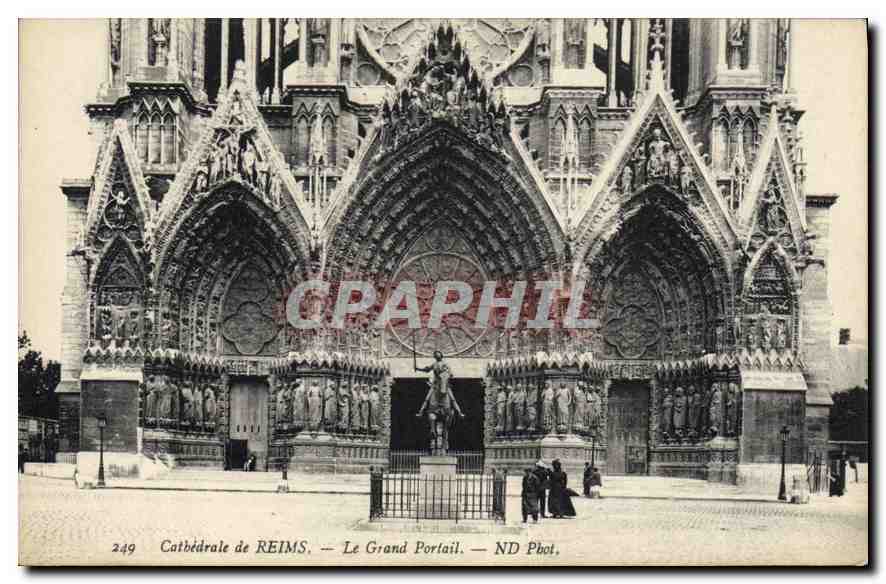 CPA Cathedrale de Reims Le Grand Portail 