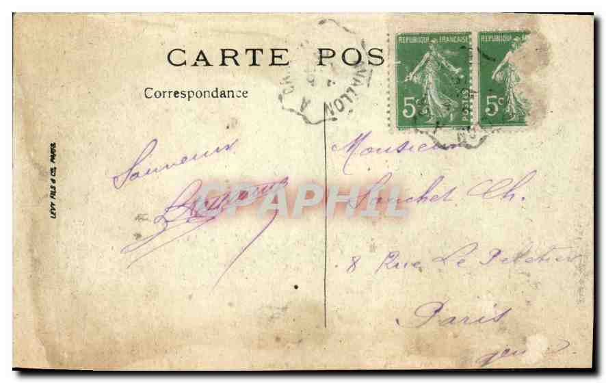Avallon — Ansicht der Place Vauban — Verlag LL — Rückseite