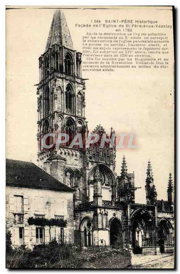 CPA Saint Pere Historique Facade de l'Eglise de St Pere sous Vezelay en 1780