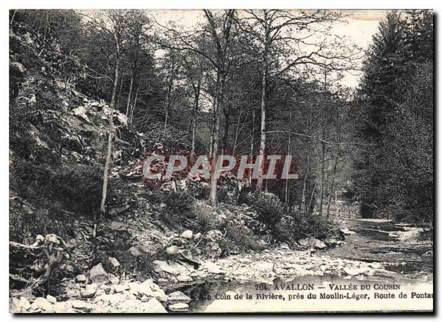 Avallon — Vallée du Cousin — Coin de la Rivière, près du Moulin-Léger, Route de Pontar