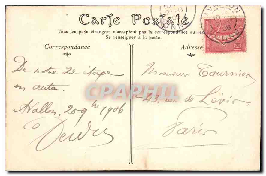 CPA Avallon La Rue des deux Cousins  — Rückseite