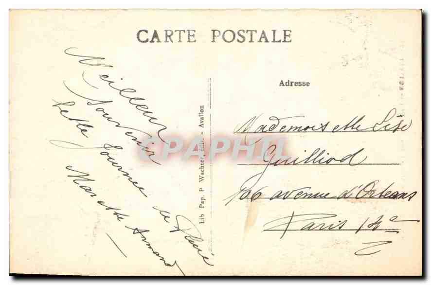 Avallon — Vue prise des Terreaux de la Petite Porte — Lib. Pap. P. Wachet, Avallon, n°287 — Rückseite