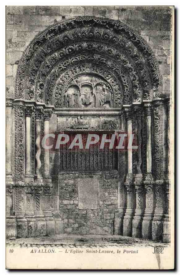 CPA Avallon L'Eglise Saint Lazare le Portail 
