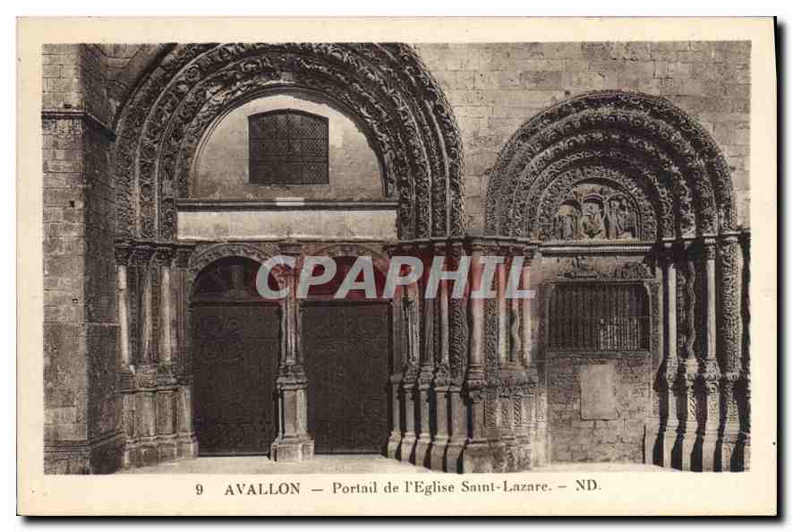 Avallon — Portail de l'Église Saint-Lazare — Édition Hené, T. 1843, série 39