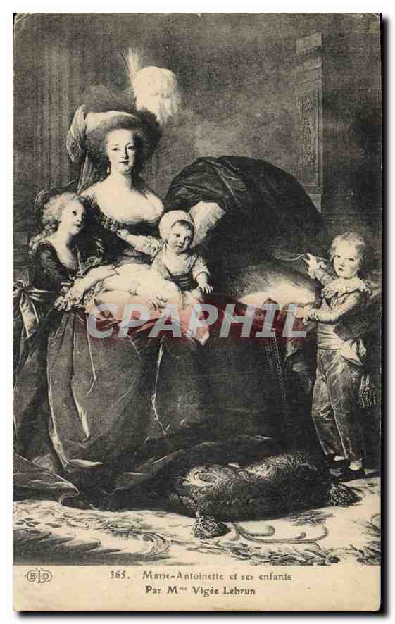 CPA Marie Antoinette et ses enfants par Mme Vigee Lebrun 