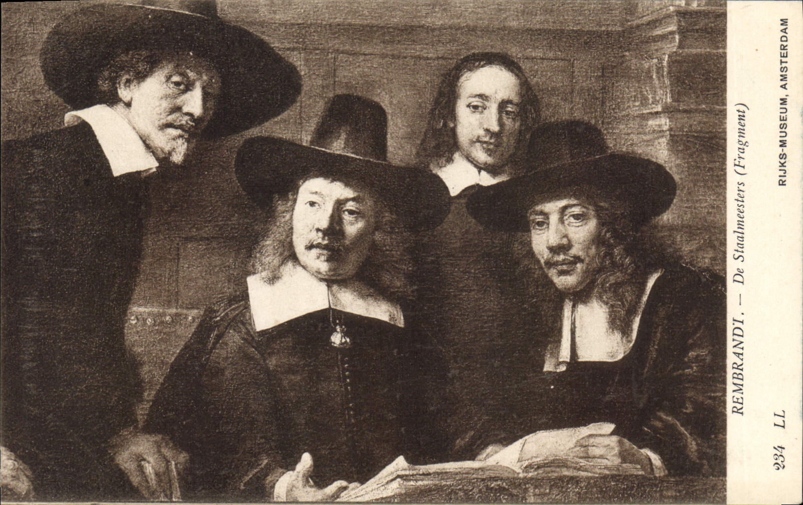 CPA Rembrandt De Staalmeesters Frangment Museum Amsterdam 