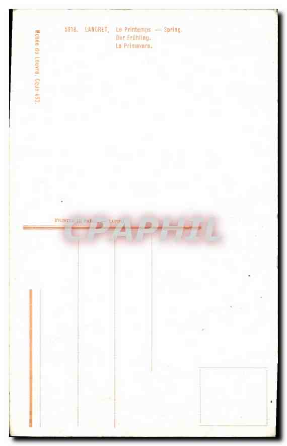 CPA Lancret Le Printemps  — Verso