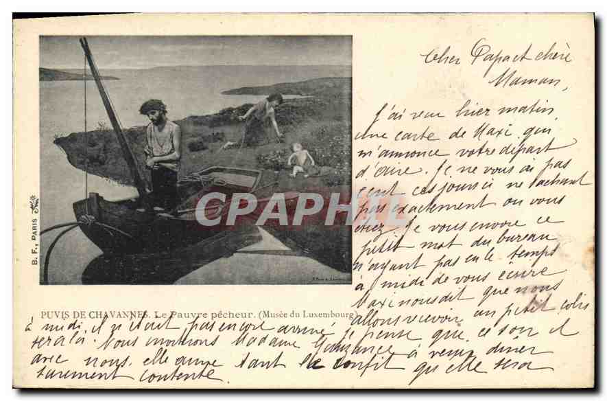 Le Pauvre pêcheur — gravure de B. F. de Chavannes — éditeur B.F. PARIS