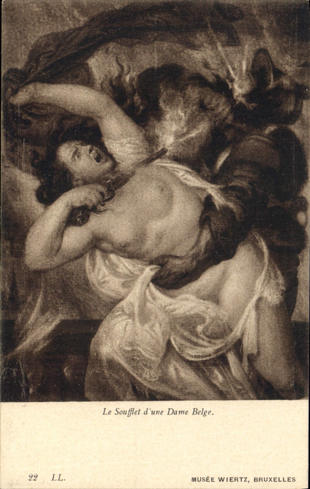 CPA Musee Wiertz Bruxelles Le Soufflet d'une Dame Belge 