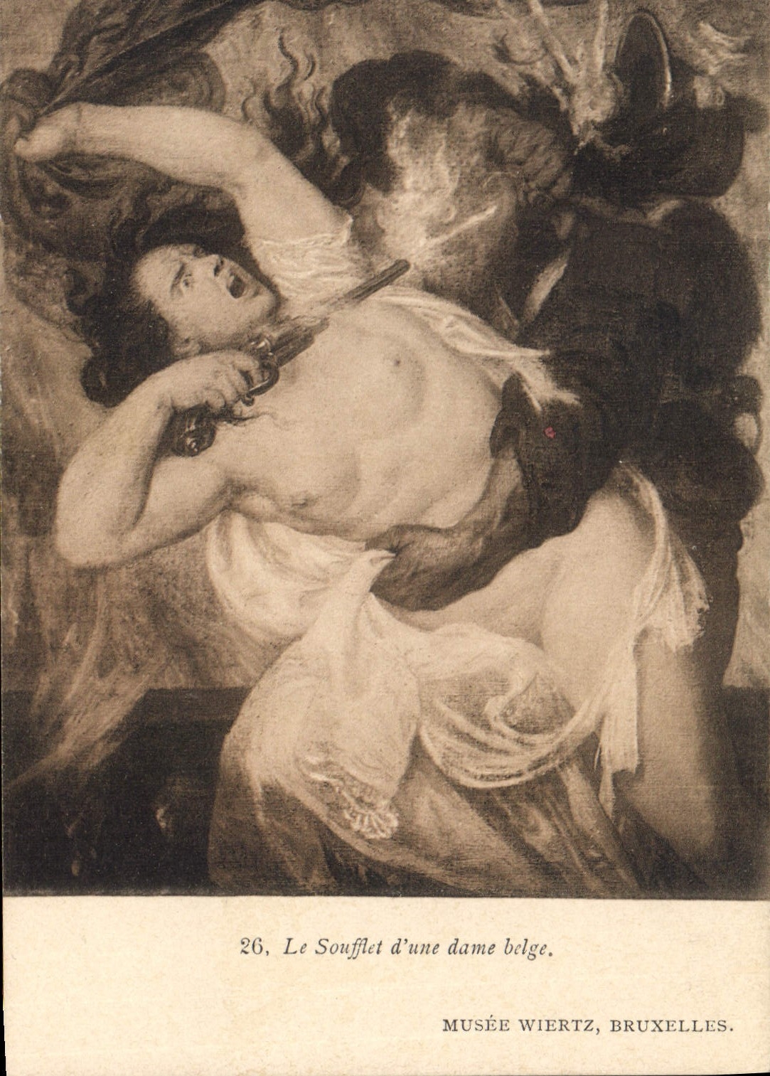 CPA Musee Wiertz Bruxelles Le Soufflet d'une dame belge 