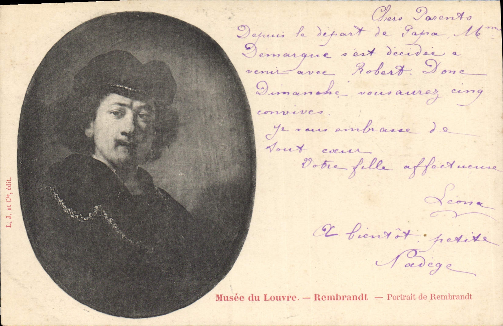 CPA Musee du Louvre Rembrandt Portrait de Rembrandt 