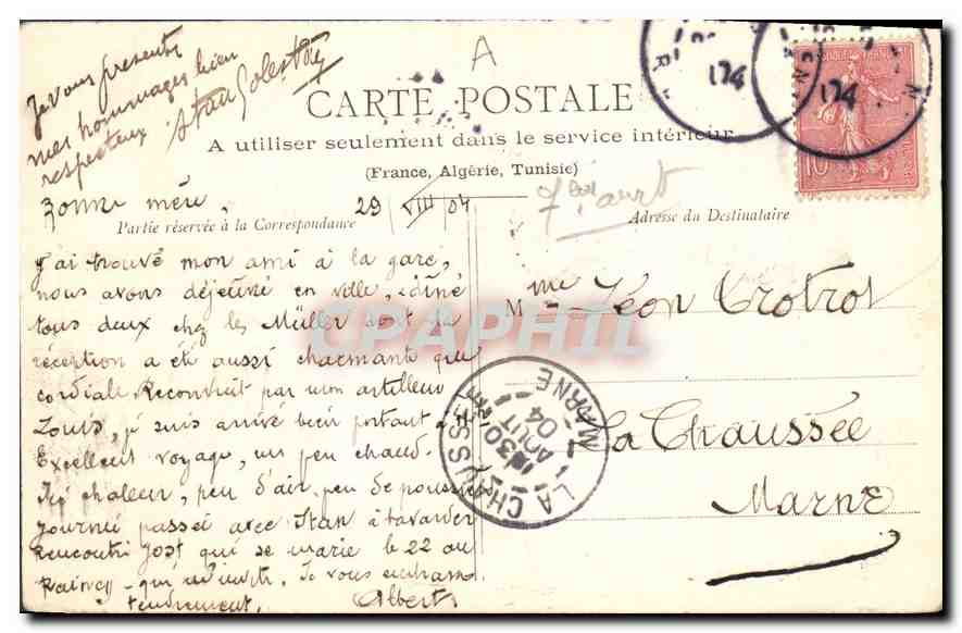 CPA Paris L'Hotel des Invalides  — Rückseite