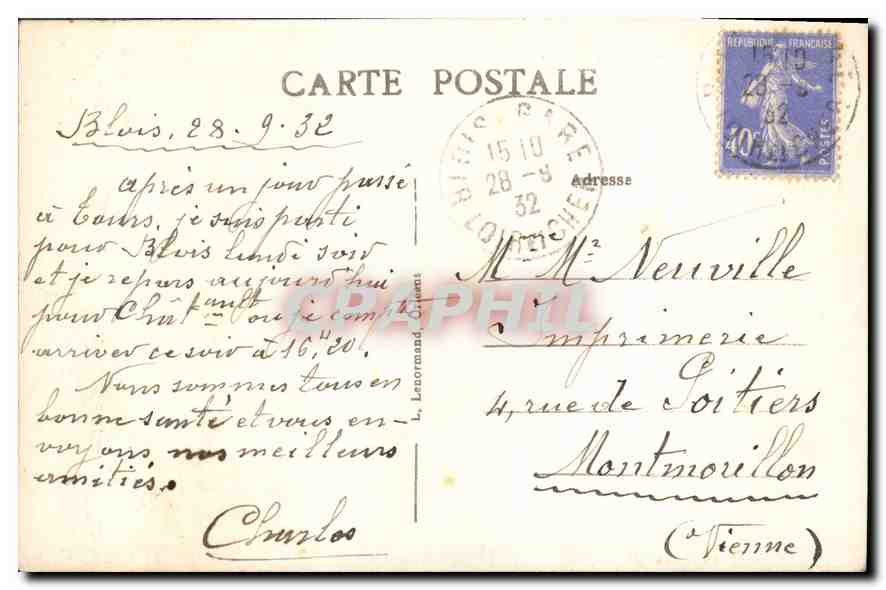 CPA Blois Le Pont sur la Loire  — Back