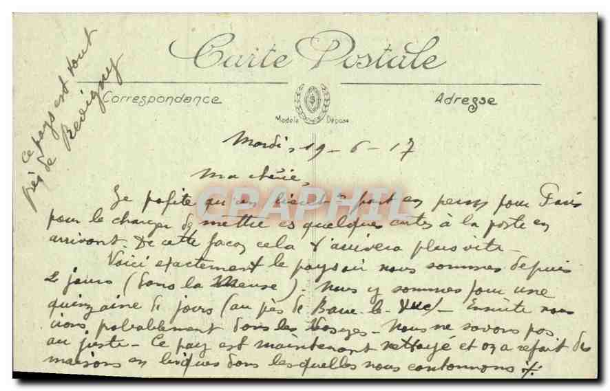 Laimont (Meuse) — La Rue Basse détruite — Bataille de la Marne du 6 au 12 sept. 1914 — Martlin, Edit. — Vise Paris n° 2772 — Verso