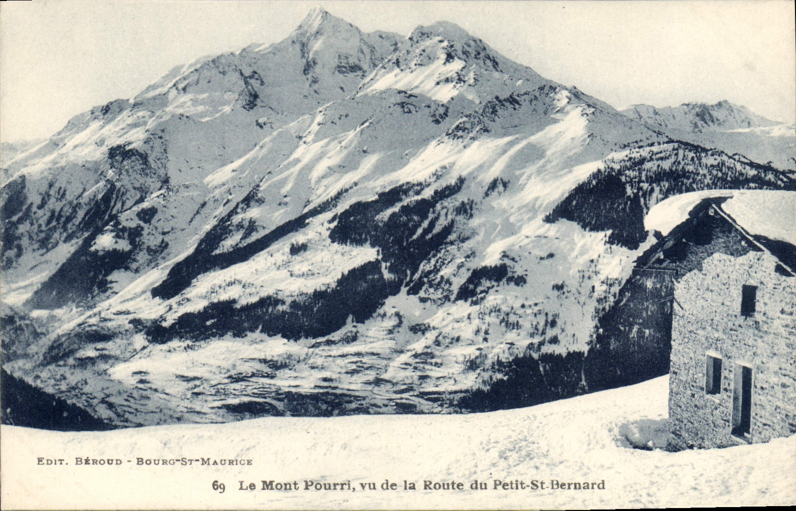 CPA Le Mont Pourri vu de la Route du Petit St Bernard 