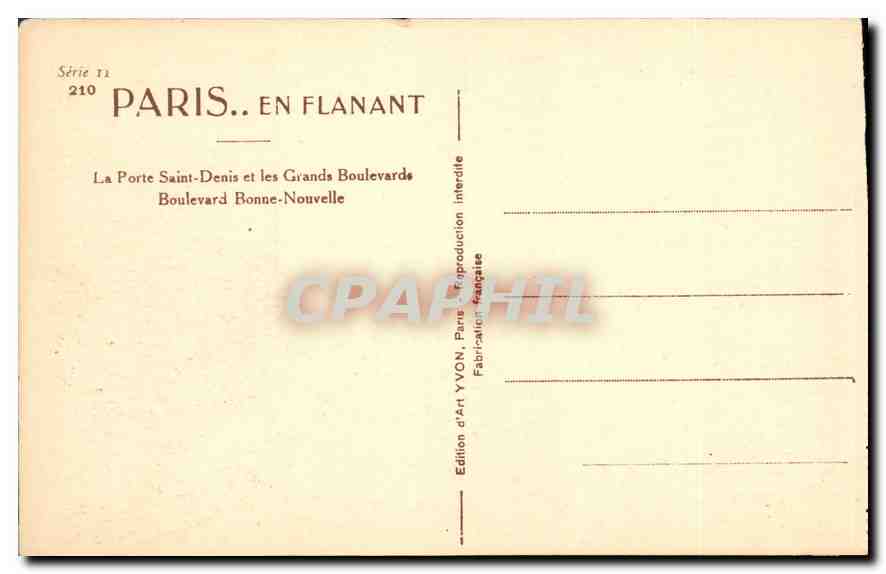CPA Paris en flanant La Porte Saint Denis et les Grands Boulevards  — Rückseite