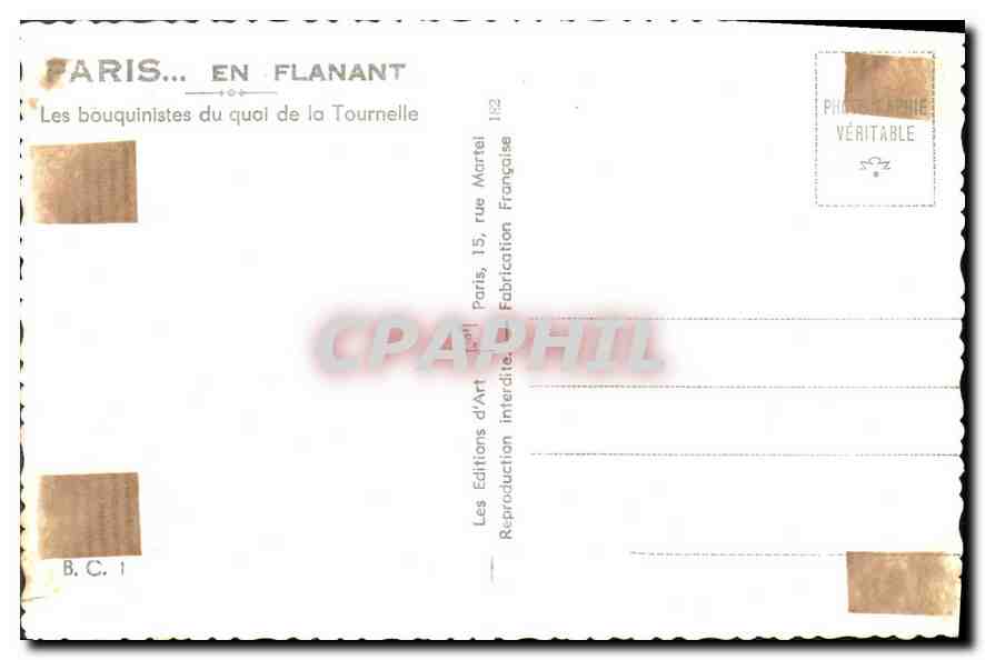 CPA Paris en flanant Les Bouquinistes du quai de la Tournelle  — Rückseite