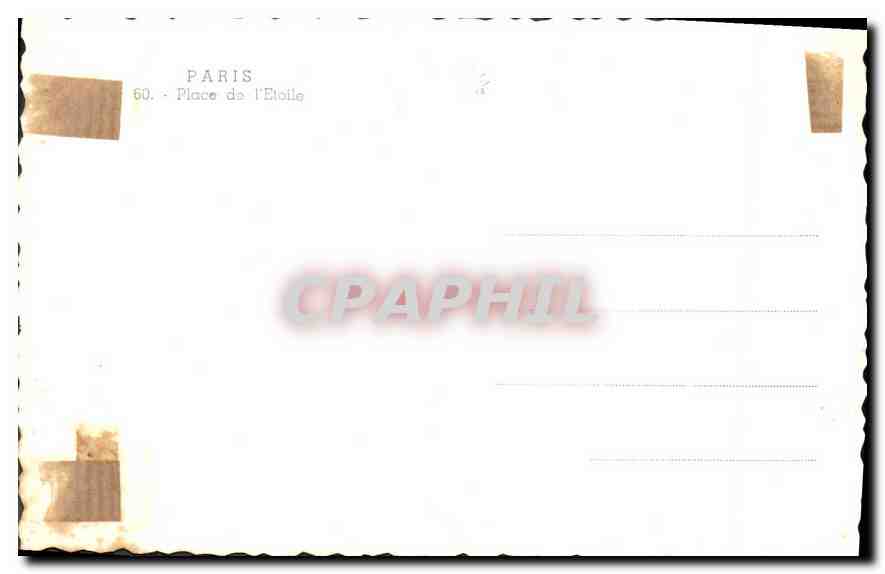 CPA Paris Place de l'Etoile  — Rückseite