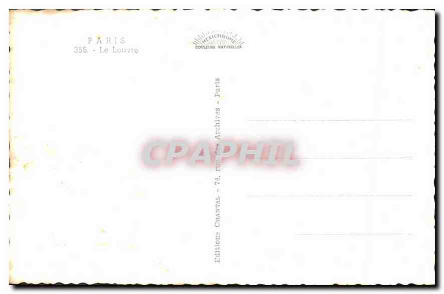 CPA Paris Le Louvre  — Rückseite