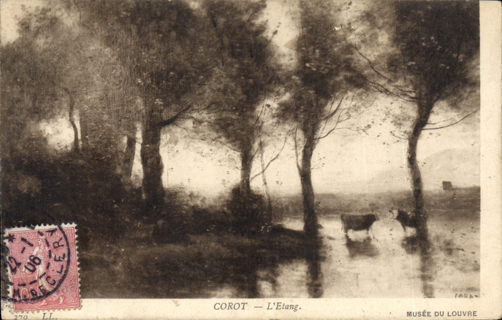 CPA Corot L'Etang Musee du Louvre 