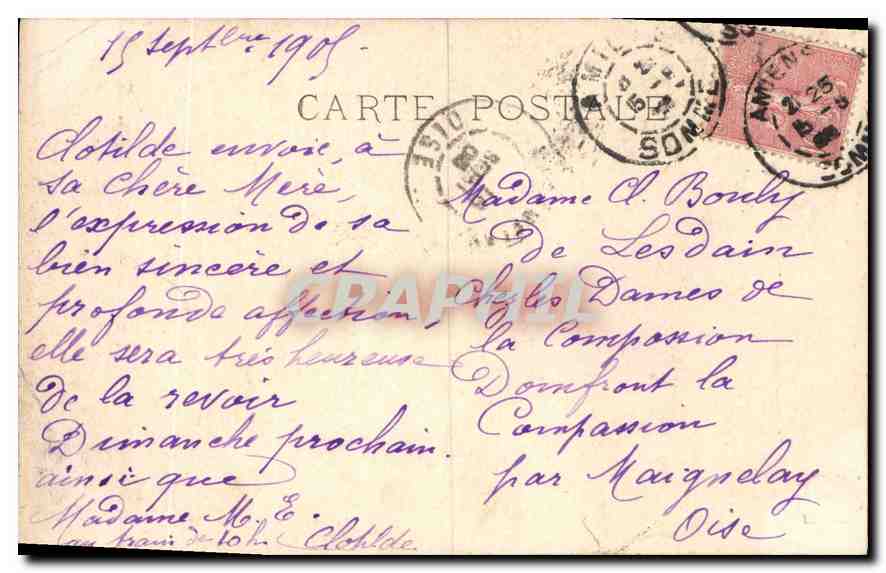 CPA Salon 1905 Assumption  — Verso