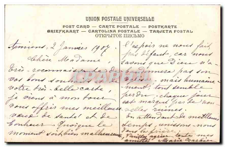 CPA Musee d'Amiens Lefervre Jules La Rieuse  — Verso