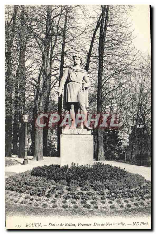 CPA Rouen Statue de Rollon Premier Duc de Normandie 