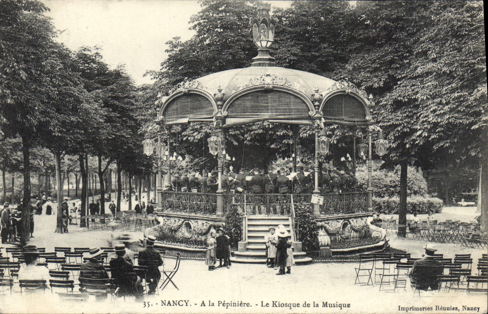NANCY - A la Pépinière - Le Kiosque de la Musique — Imprimeries Réunies, Nancy