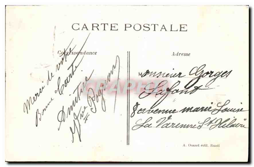 CPA Rueil Le cabinet de travail de Napoleon dans le Parc de la Malmaison  — Rückseite