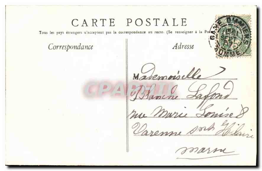CPA Amiens Cathedrale prise du Louvencourt  — Rückseite