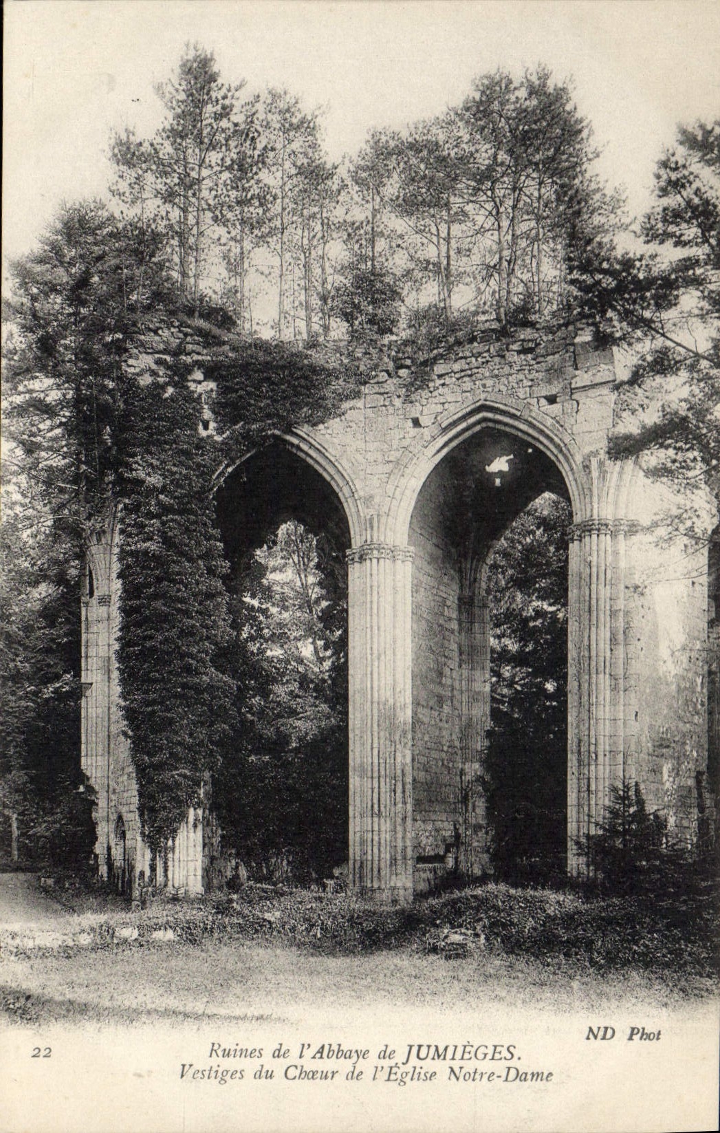 CPA Ruines de l'Abbaye de Jumieges Vestiges du Choeur de l'Eglise Notre Dame 