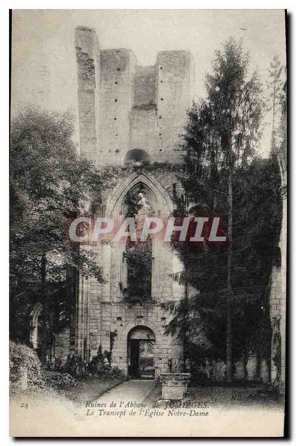 CPA Ruines de l'Abbaye Le Transept de l'Eglise Notre Dame 